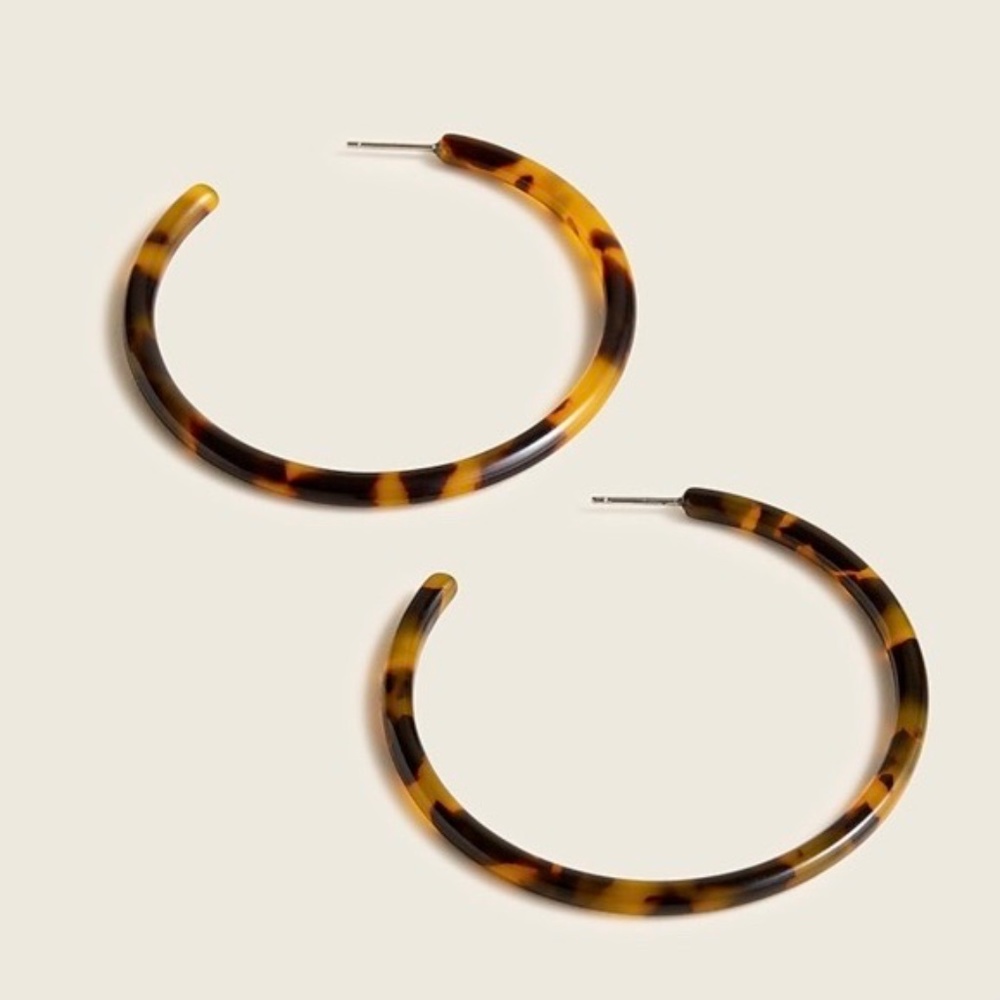 J. Crew Tortoise Hoop Earrings - Never Worn - Picture 3 of 5